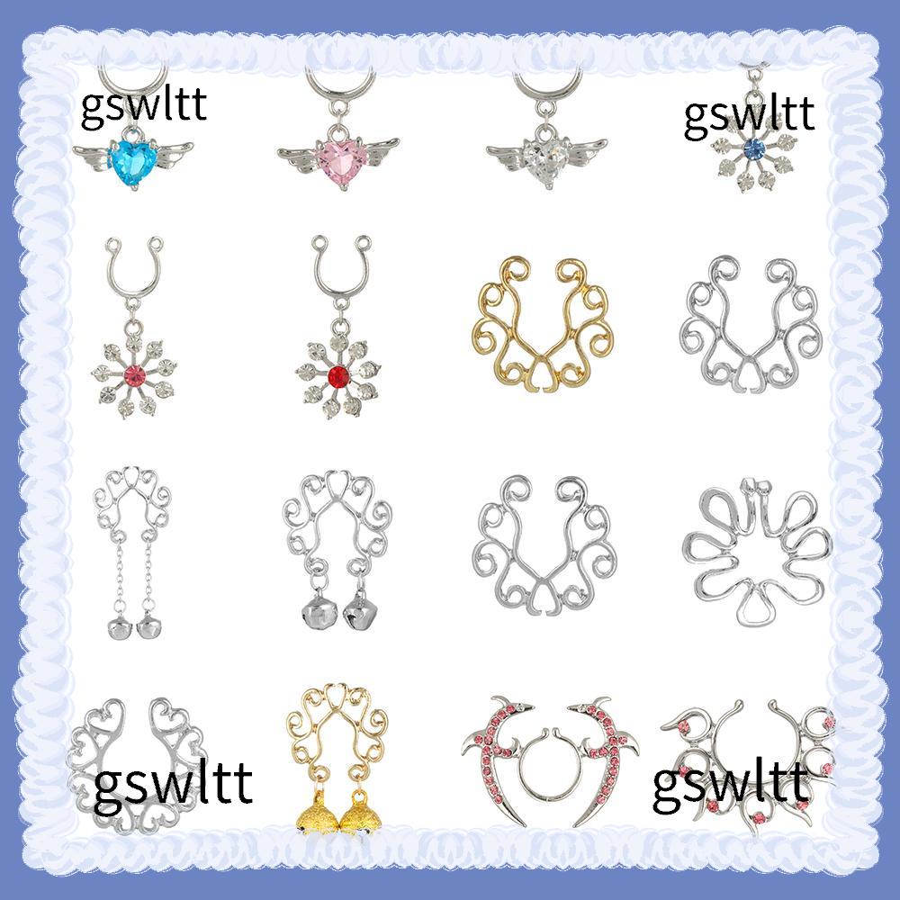 Gswltt fake nipple ring nickel-free faux nipple fake pi xuyên trang sức cơ thể