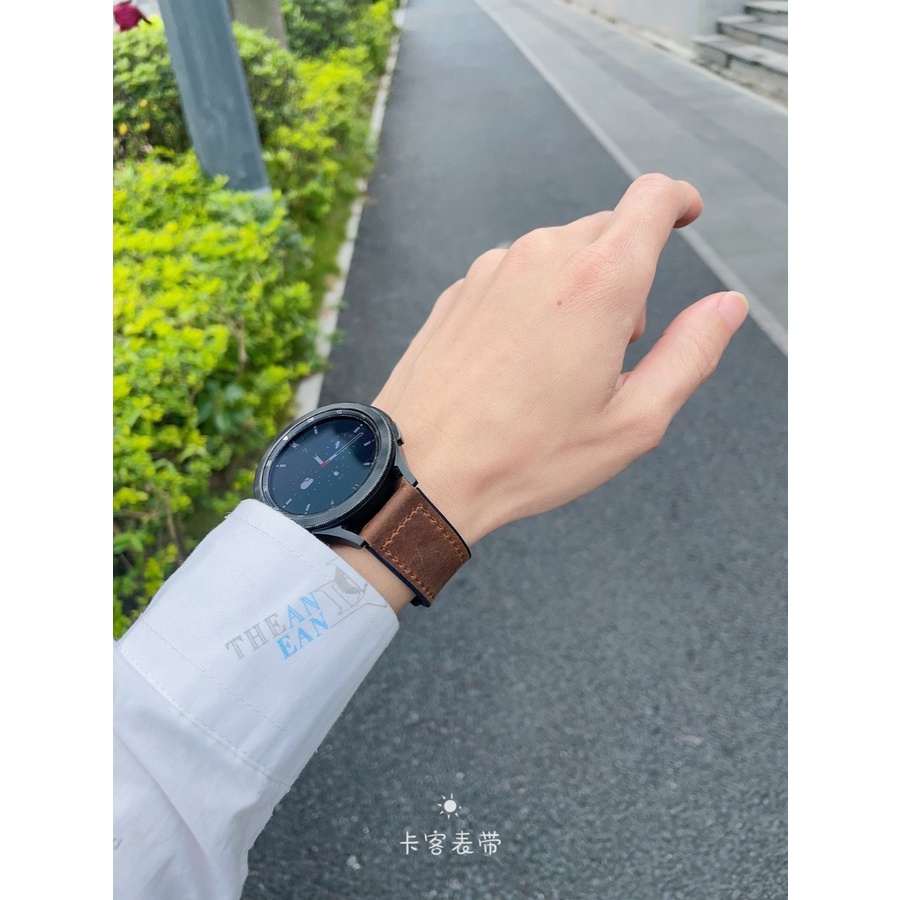 Thích hợp cho samsung galaxy watch 6 5 4 43mm 47mm 40mm 44mm dây da active 2 3 dây đeo khóa từ có thể gập lại bằng da