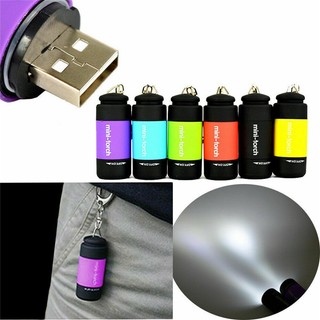 Đèn led mini torches light usb đèn pin di động có thể sạc lại đèn pin keychain đèn pin chống thấm nước đi bộ đường dài đèn pin cắm trại