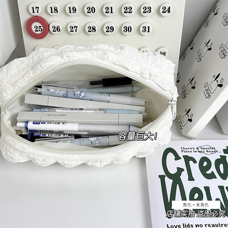Túi  đựng bút hộp bút Bóp Viết Cỡ Lớn Màu Kem Sáng Tạo Siêu Tiện Dụng