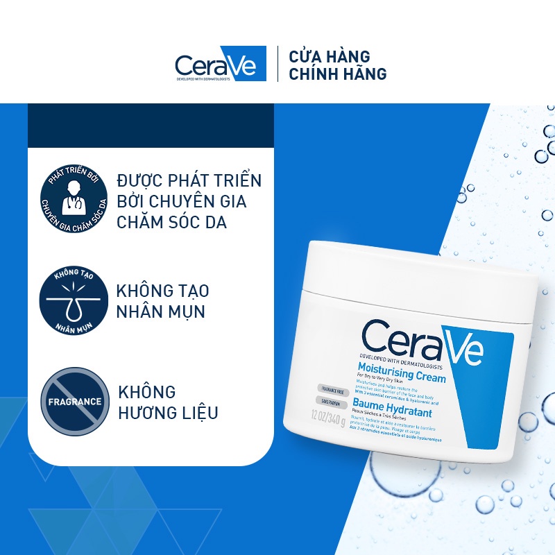 Kem dưỡng ẩm toàn thân (cơ thể và da mặt) Cerave Moisturizing Cream  340g