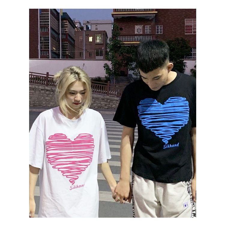 Áo Thun Nữ Ngắn Tay In Hình Trái Tim Phong Cách Mới