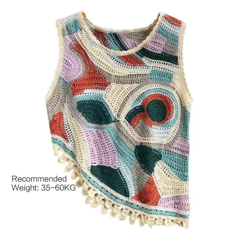 Áo Tanktop Đan Móc Tay Ngắn Thời Trang Dành Cho Nữ