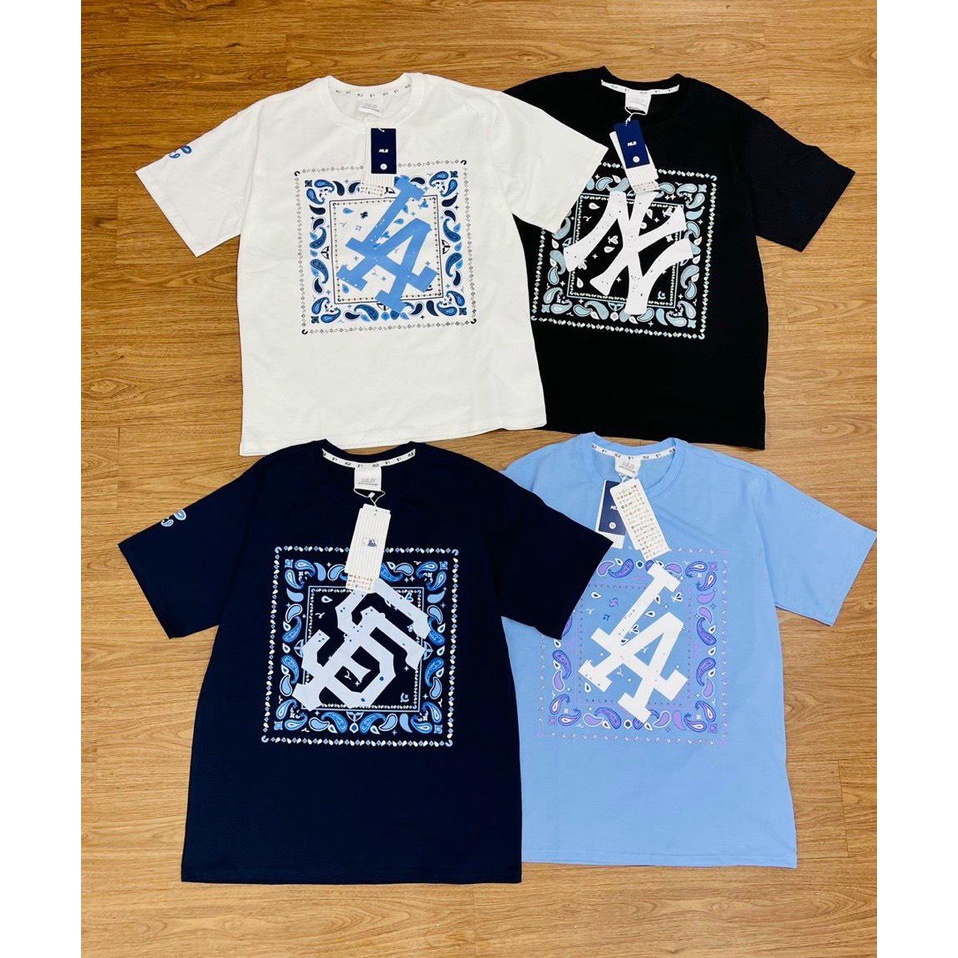 Áo Thun Unisex Chất Cotton 100% Logo Vuông Họa Tiết Trắng/Đen/Xanh/Xanh Đen Dn.Storevnxk