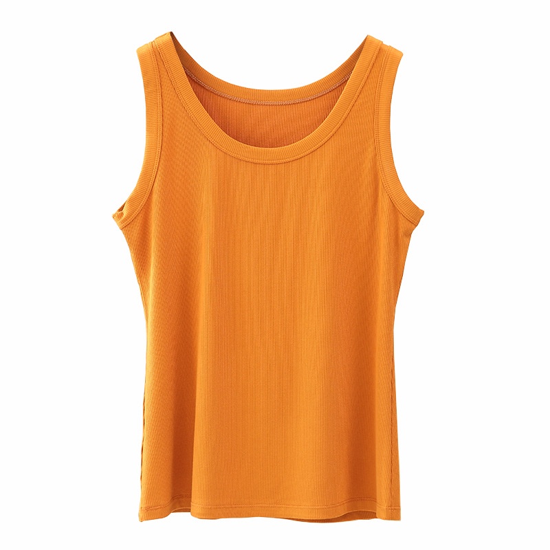 [ZY] S-xl Áo Thun Ba Lỗ Cotton Nhỏ Màu Trơn Cổ Tròn Đơn Giản Phong Cách Hàn Quốc Cho Nữ