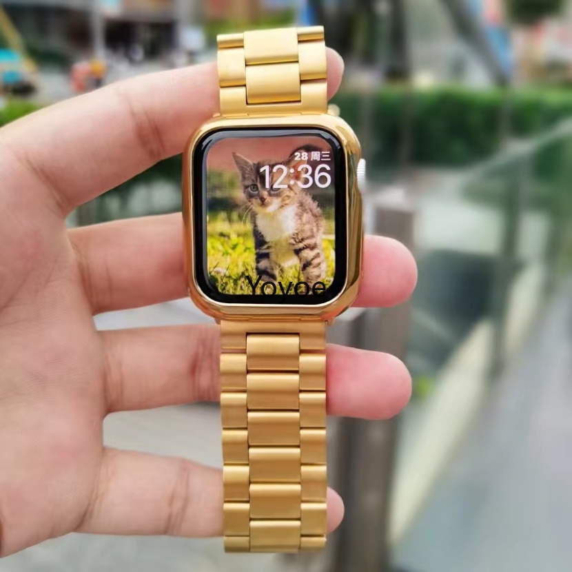 Dây Đeo Inox Nhiều Màu Sắc Cho Đồng Hồ Thông Minh Apple Watch 49mm 40mm 44mm 42mm 38mm 41mm 45mm Series 8 7 SE 6 5 4 3 2 1Starlight