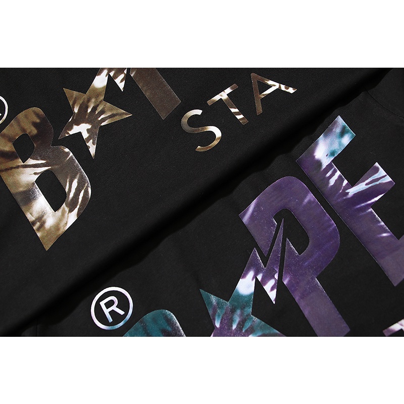 ❤❀   ❤ Mới Áo Thun Tay Ngắn Chất Liệu Cotton Cao Cấp In Họa Tiết BAPE Cá Tính Thời Trang Unisex