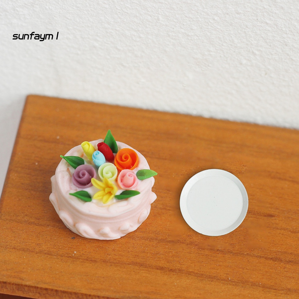 1 Bộ Mô Hình Bánh Kem Mini Kết Cấu Rõ Ràng Cho Nhà Búp Bê