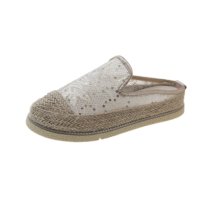 Dép Bít Mũi Dệt Đế Dày Chống Trượt Thời Trang Cho Nữ