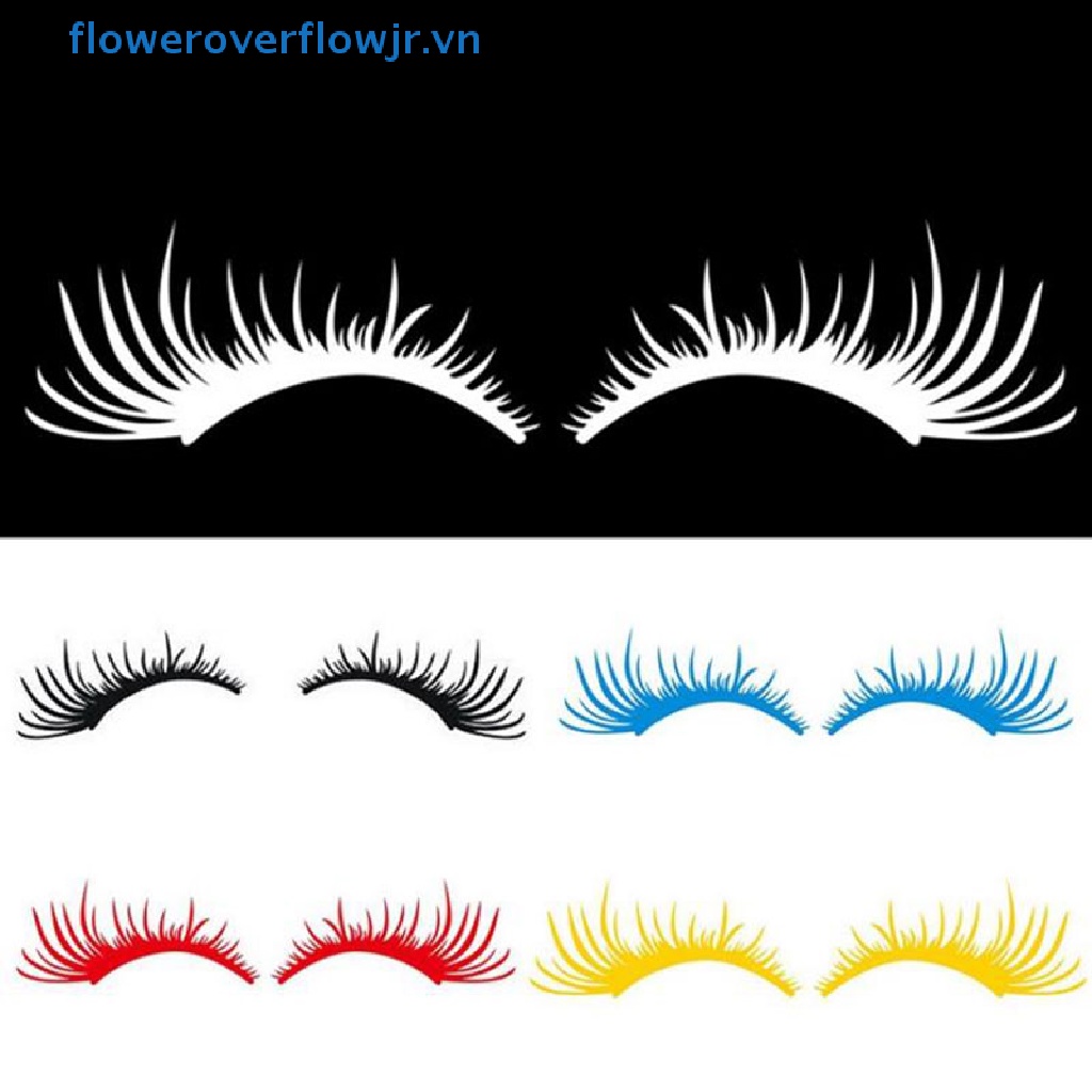 1 Cặp Nhãn Dán Đèn Pha Xe Hơi Hình Đôi Mắt Giả 3D Vui Nhộn