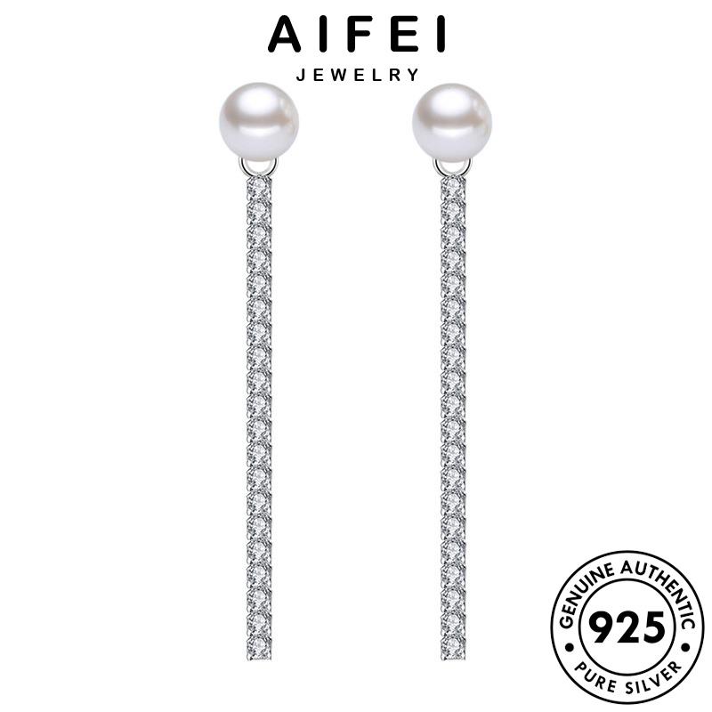 AIFEI JEWELRY kiện tai thời 925 sức bản vành bạc tròn ngọc nữ Thời bông nguyên tua xỏ thật quốc phụ thương hàn dễ trang trai khuyên E559