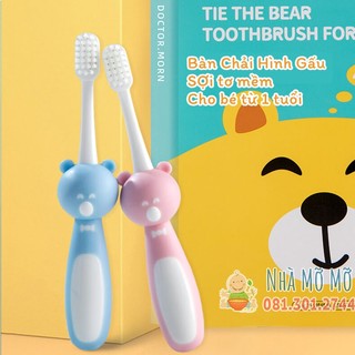 Bàn chải đánh răng Gấu voi dễ thương bàn chải lông tơ cho bé tập đánh răng mềm mịn thoải mái Kichilachi Nhà Mỡ