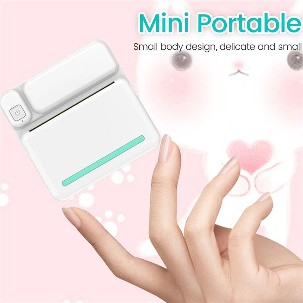 Máy In Ảnh Mini 57mm Màu Trắng Đen Kết Nối Bluetooth Nhiệt Tiện Dụng