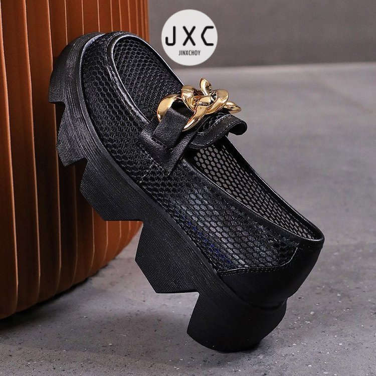 JINxCHOY Giày Cao Gót Mũi Tròn Thiết Kế Thoáng Khí Hợp Thời Trang Cho Nữ