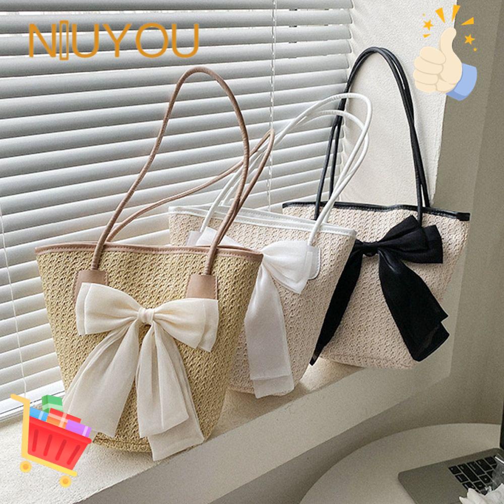 Túi Tote Đeo Vai / Xách Tay Sức Chứa Lớn Đính Nơ Thời Trang Cho Nữ