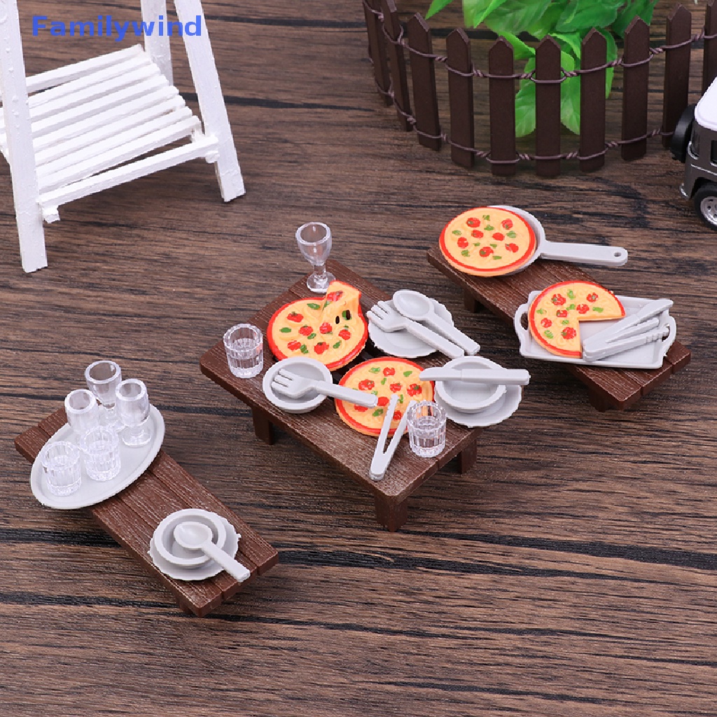 1 Bộ Bàn Ăn + Muỗng + Nĩa + Khay Nướng Bbq Trang Trí Nhà Búp Bê Tỉ Lệ 1: 12