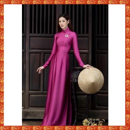 Vải áo dài Cẩm Tú | Lụa 2 da màu tím - Vải áo dài