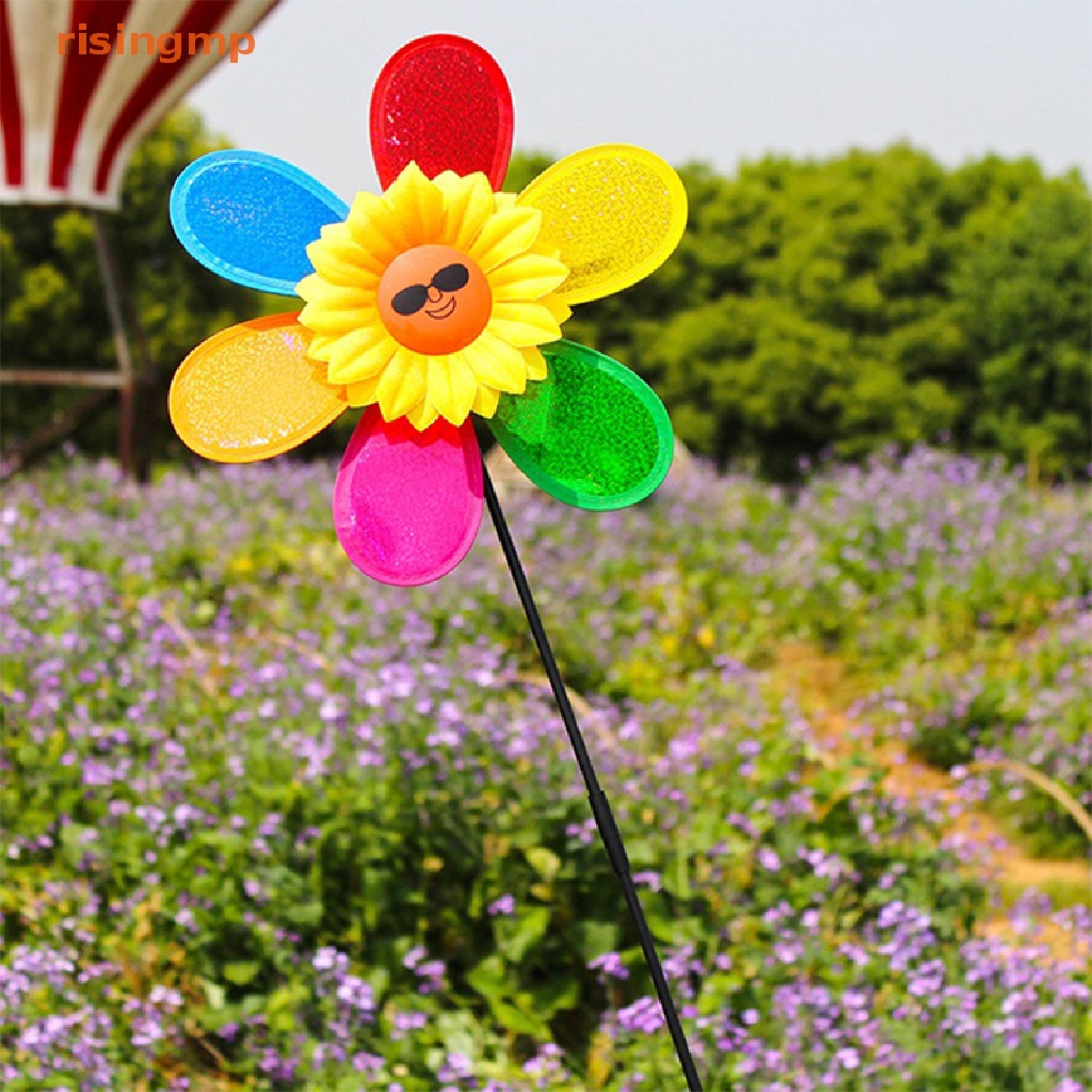 [Giã Gió] Chong Chóng Hoa Hướng Dương Đính Kim Sa Nhiều Màu Sắc Có Thể Gập Lại Trang Trí Nhà Cửa Sân Vườn Cắm Trại