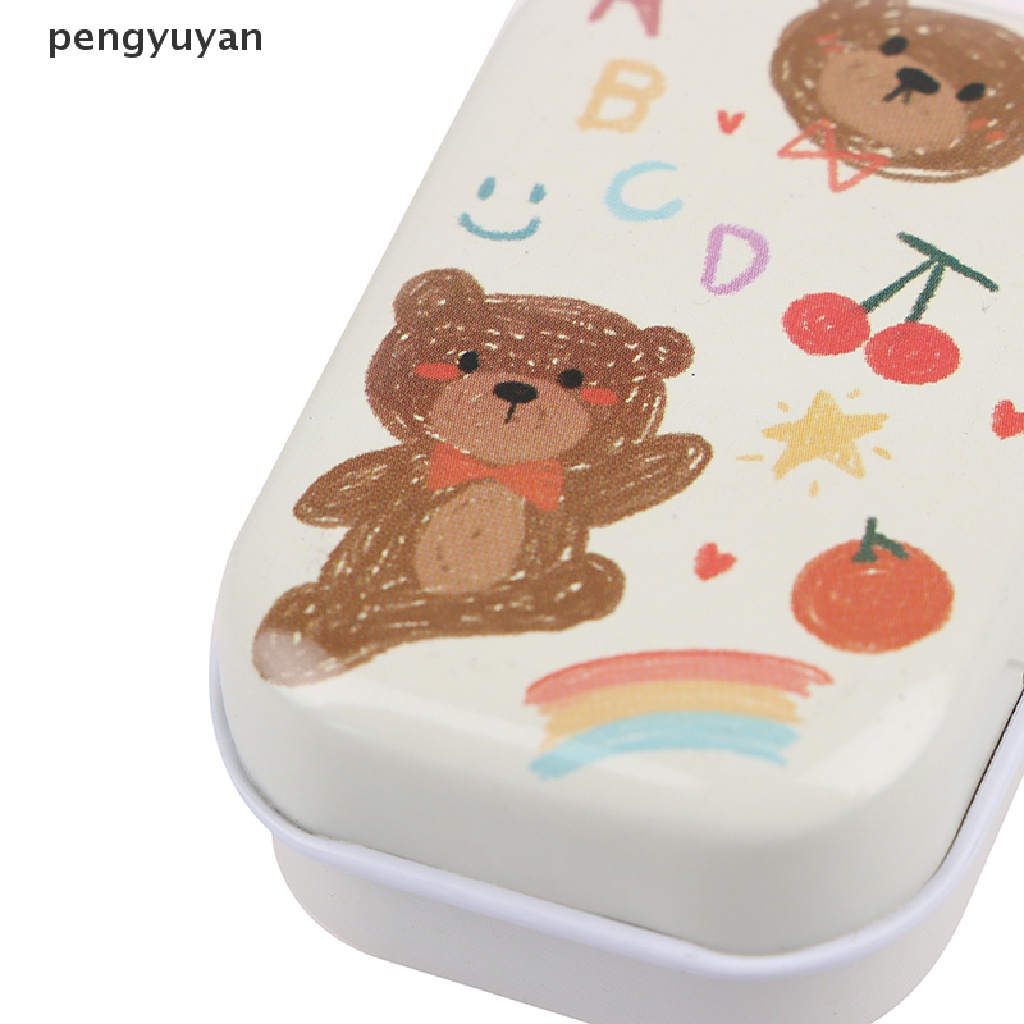 [pengyuyan] Hộp Thiếc Mini Đựng Trang Sức / Tiền Xu Hình Chú Gấu