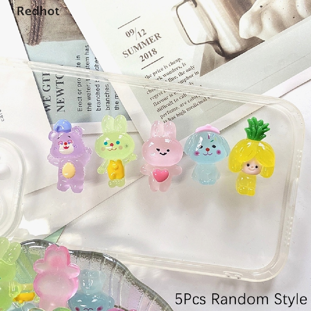 &lt; Redhot &gt; Set 5 Đồ trang trí Động Vật Hoạt Hình Phát Quang Trang Trí Nhà Cửa DIY