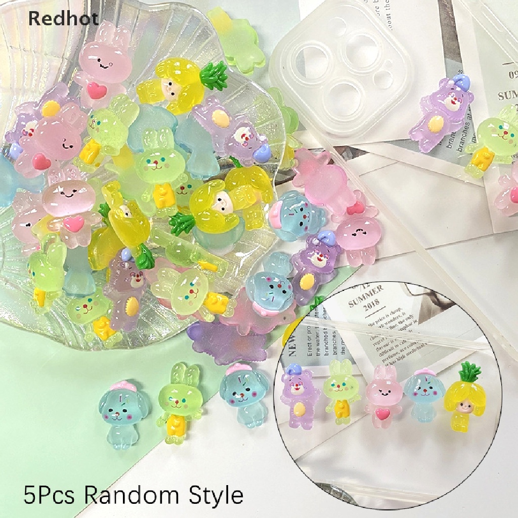 &lt; Redhot &gt; Set 5 Đồ trang trí Động Vật Hoạt Hình Phát Quang Trang Trí Nhà Cửa DIY