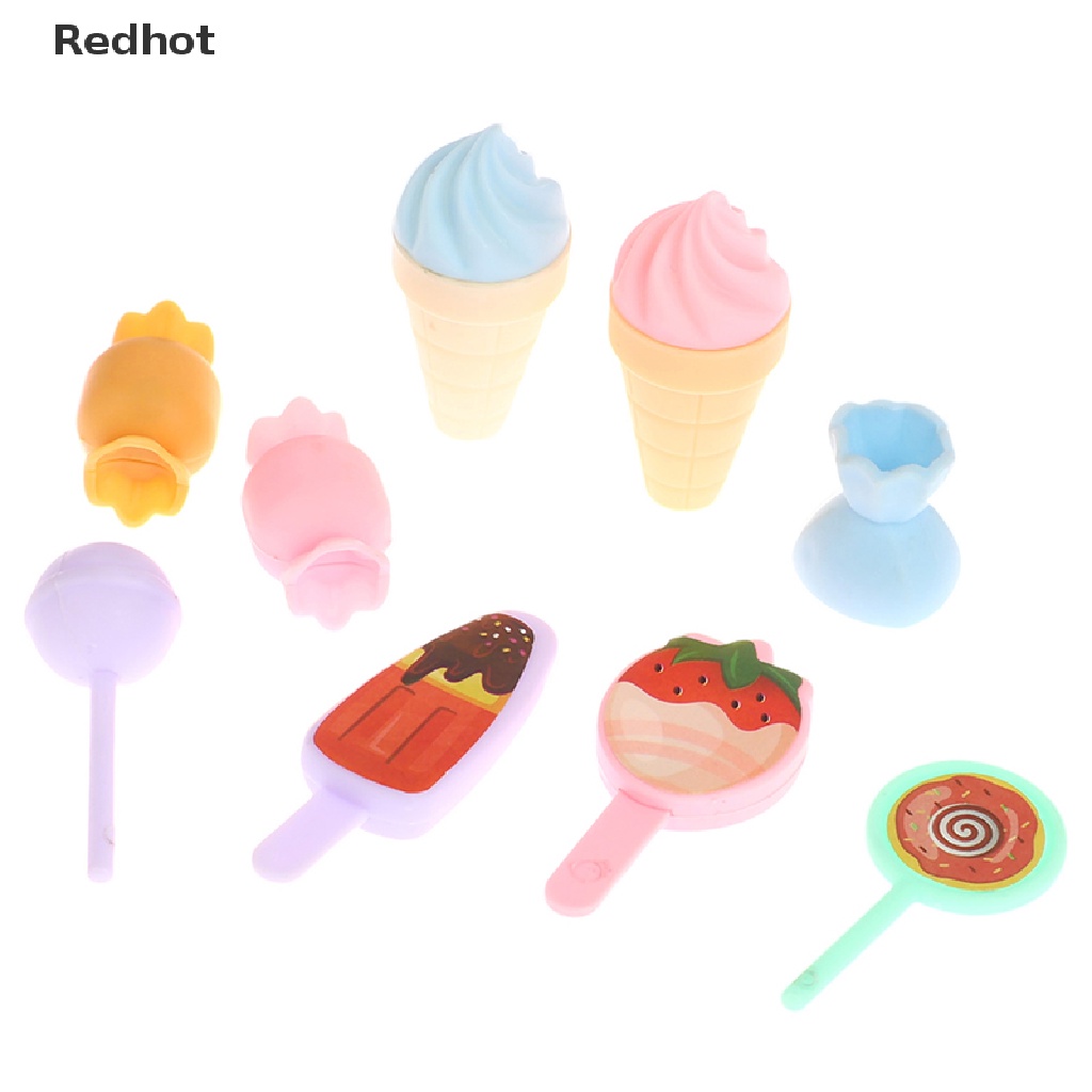 Bộ 9 Món Đồ Chơi Búp Bê Kẹo Mút Que Kem &lt; Redhot &gt; Bộ Thu Nhỏ