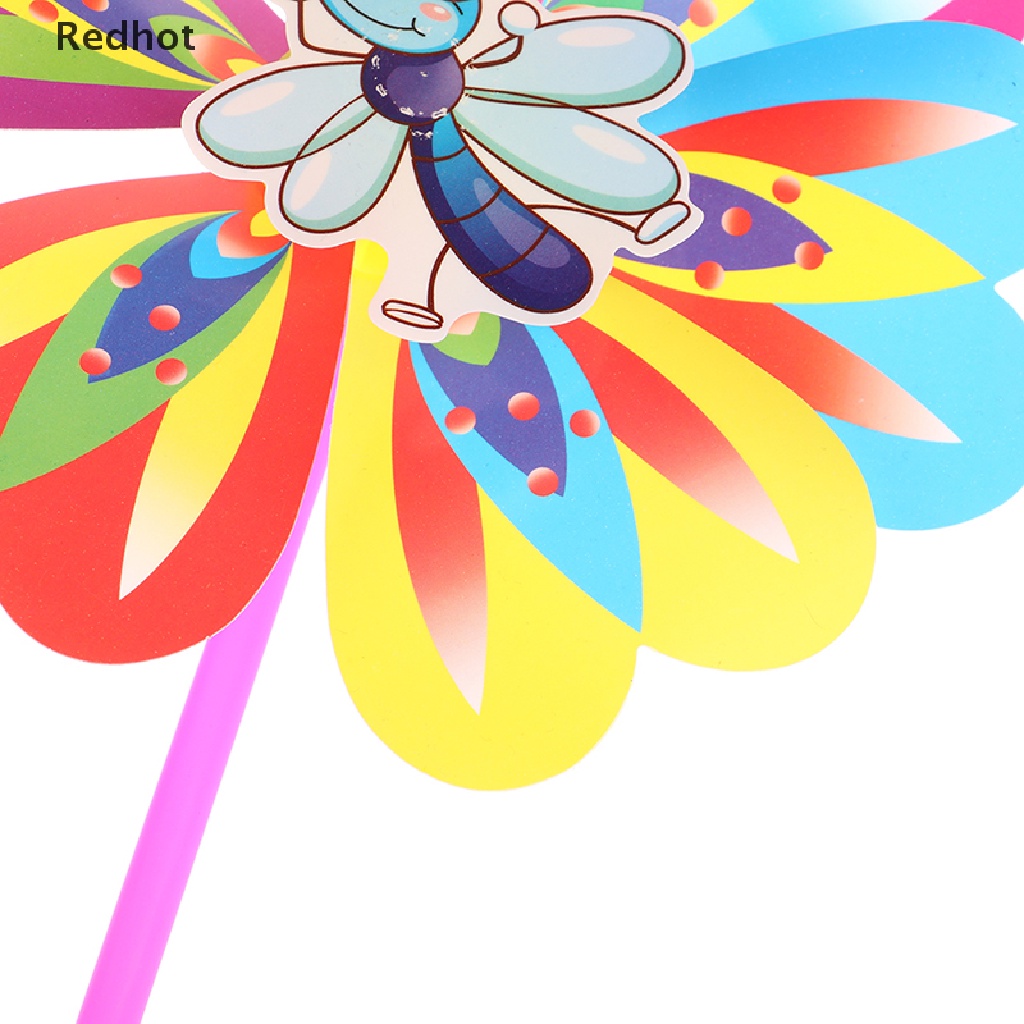 &lt; Redhot &gt; 2 Cối Xay Gió Bằng Nhựa Một Lớp Hình Hoa Bướm Nhiều Màu Trang Trí Sân Vườn Cho Trẻ Em Bán Chạy