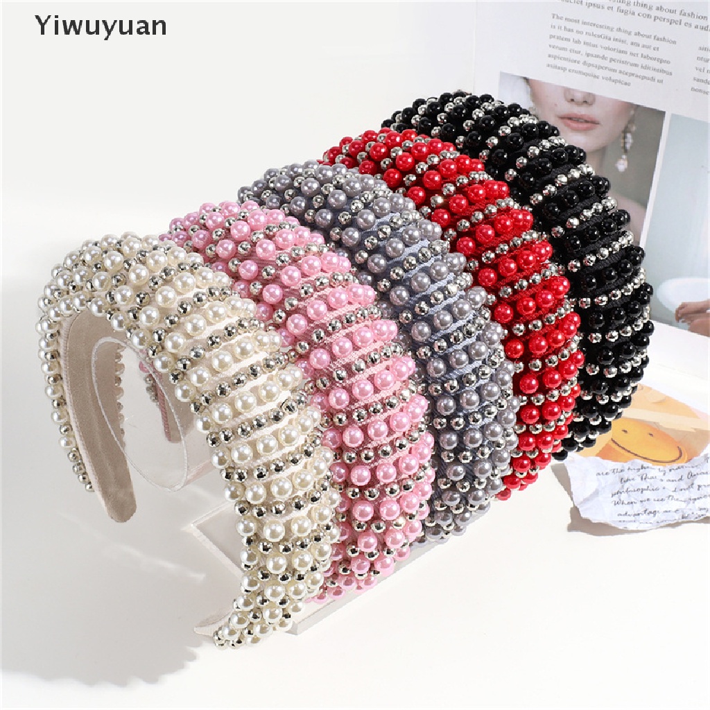 < Yiwuyuan > Băng Đô Cài Tóc Bằng Xốp Dày Dát Ngọc Trai Thủ Công Cao Cấp Dành Cho Nữ Dự Tiệc Hàng Có Sẵn