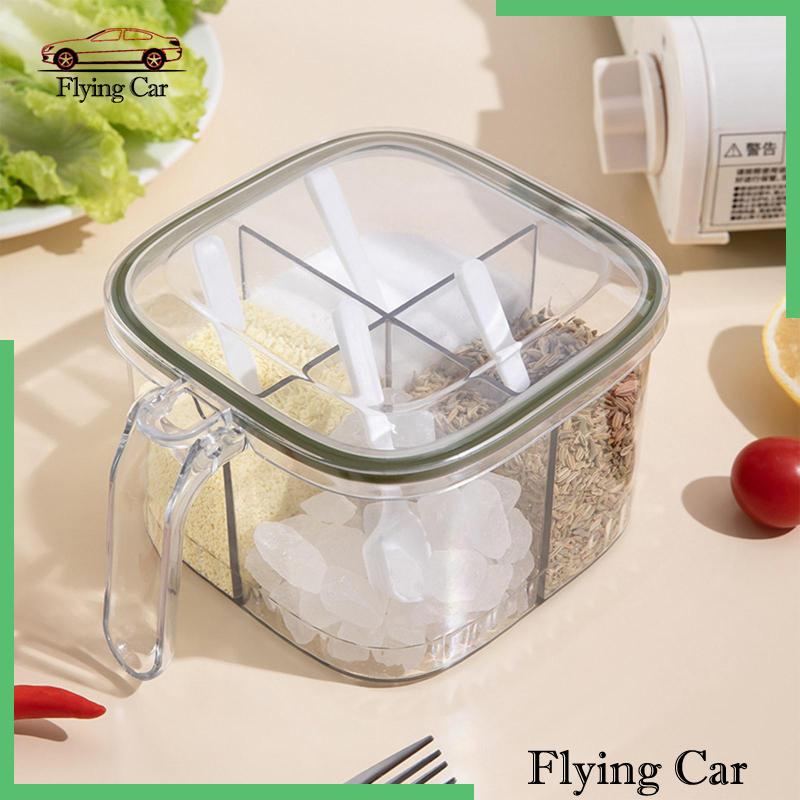 Hộp Đựng Gia Vị 4 Ngăn Có Nắp Đậy Tiện Dụng