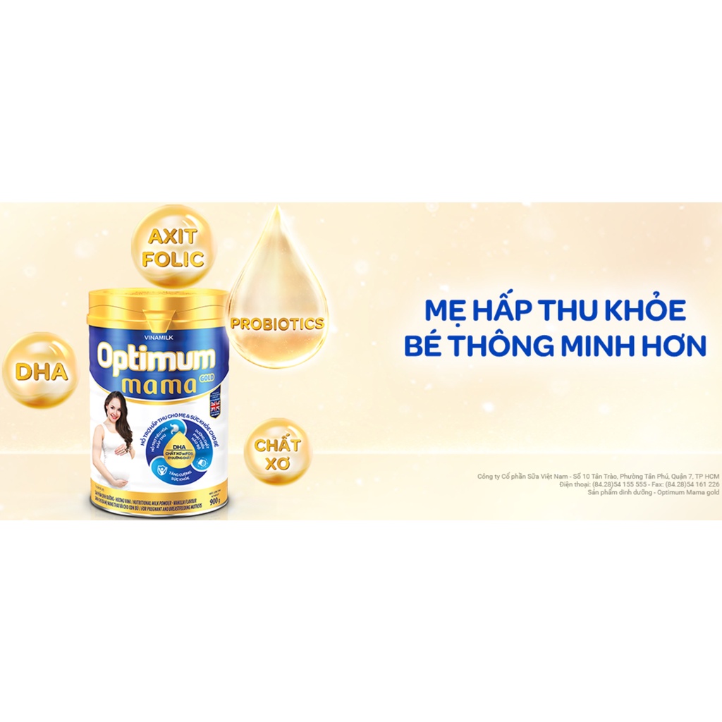 Sữa bột Vinamilk Optimum Mama Gold- Hộp thiếc 900g