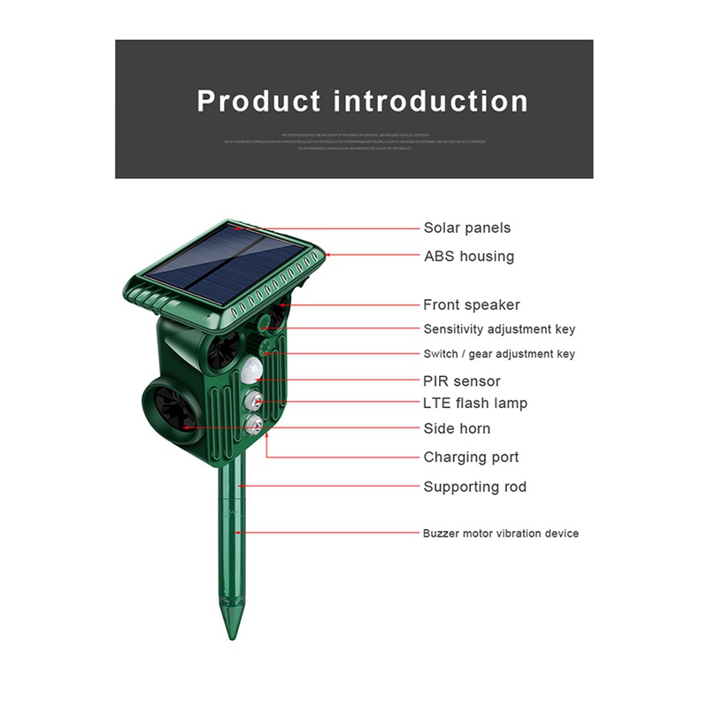 Thiết Bị Xịt Đuổi Côn Trùng Động Vật Gây Hại Sử Dụng Năng Lượng Mặt Trời Thân Thiện Với Môi Tr