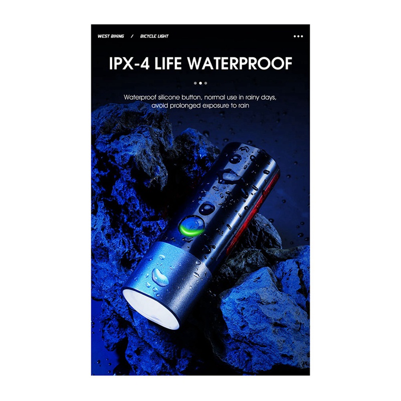 1 Bộ Đèn Pha LED Gắn Phía Trước Xe Đạp Sạc Cổng USB Chống Mưa