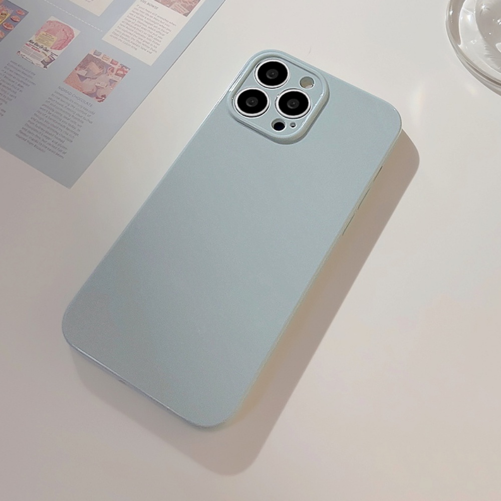 Ốp Điện Thoại TPU Mềm Chống Trầy Màu Trơn Bảo Vệ Ống Kính Máy Ảnh Cho IPhone 11 12 13 14 Pro Max