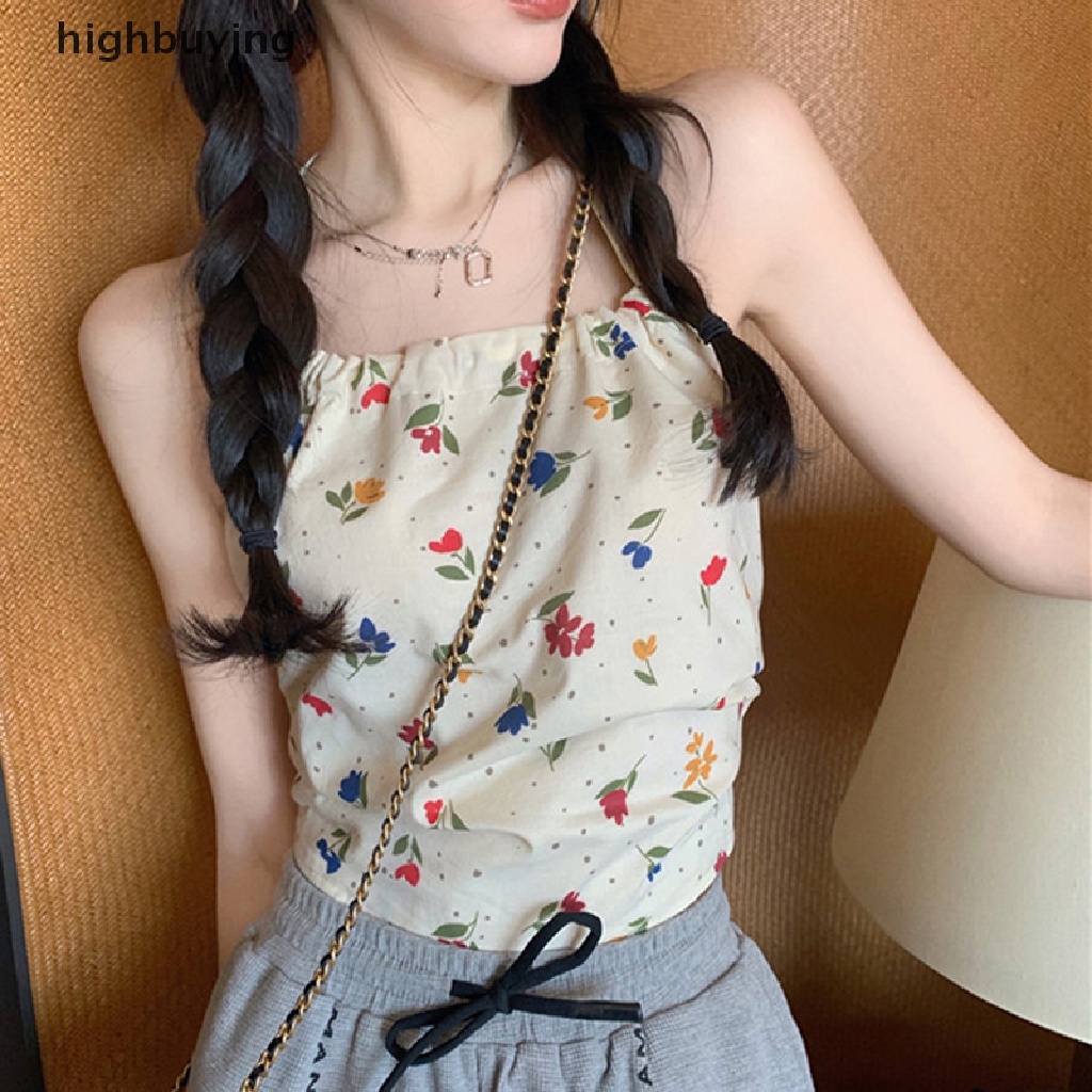 Áo Hai Dây Họa Tiết Hoa Thời Trang Mùa Hè Quyến Rũ Cho Nữ