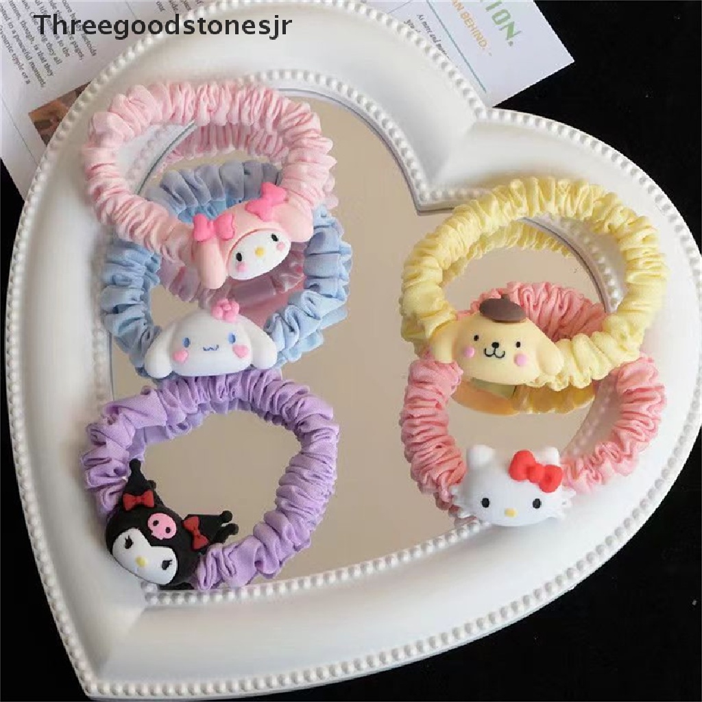 Dây Cột Tóc Scrunchies Co Giãn Hình Thú Hoạt Hình Đáng Yêu Cho Nữ JR