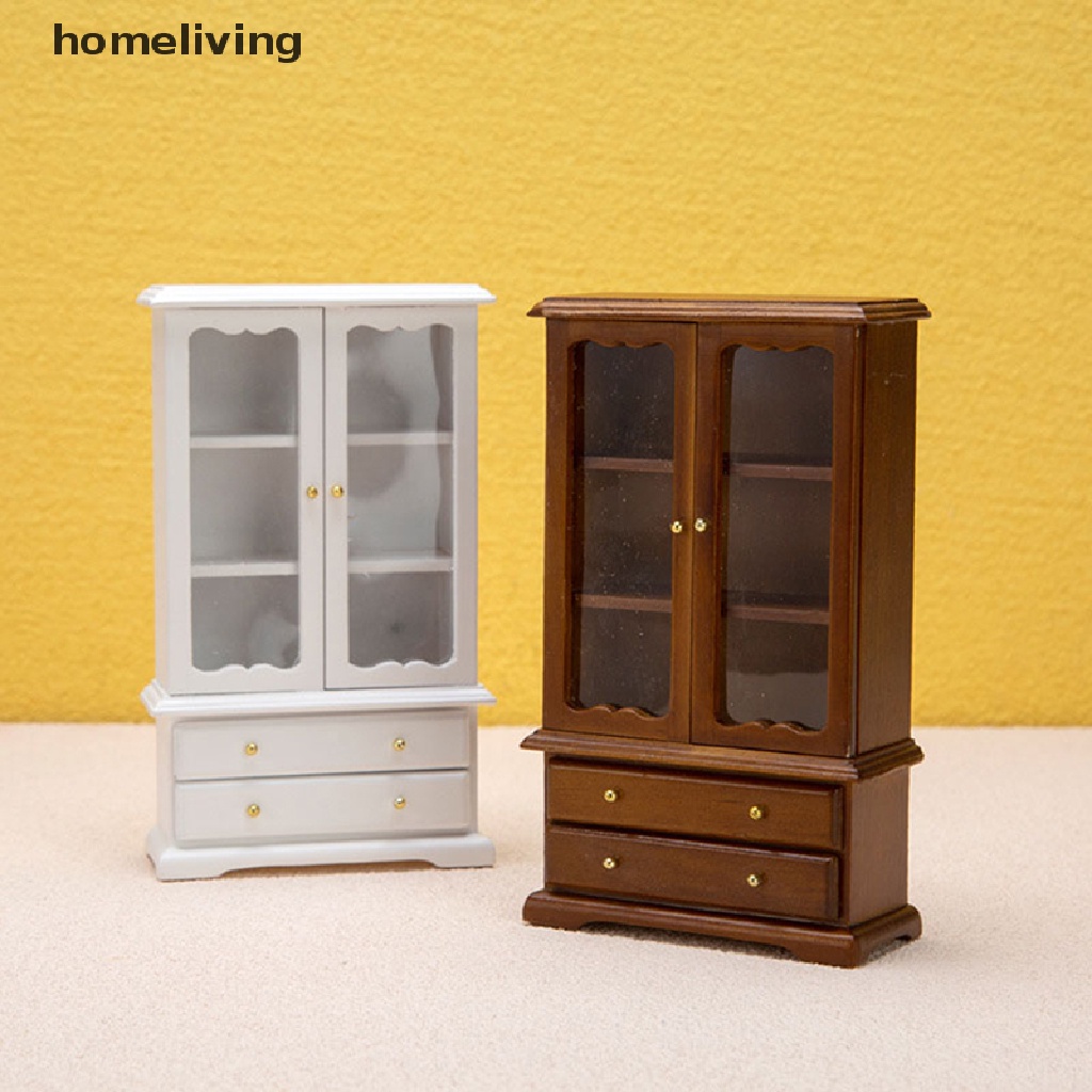 Mô Hình Tủ Sách Hai Cửa Mini Tỷ Lệ 1: 12 Dùng Để Trang Trí Nhà Búp Bê