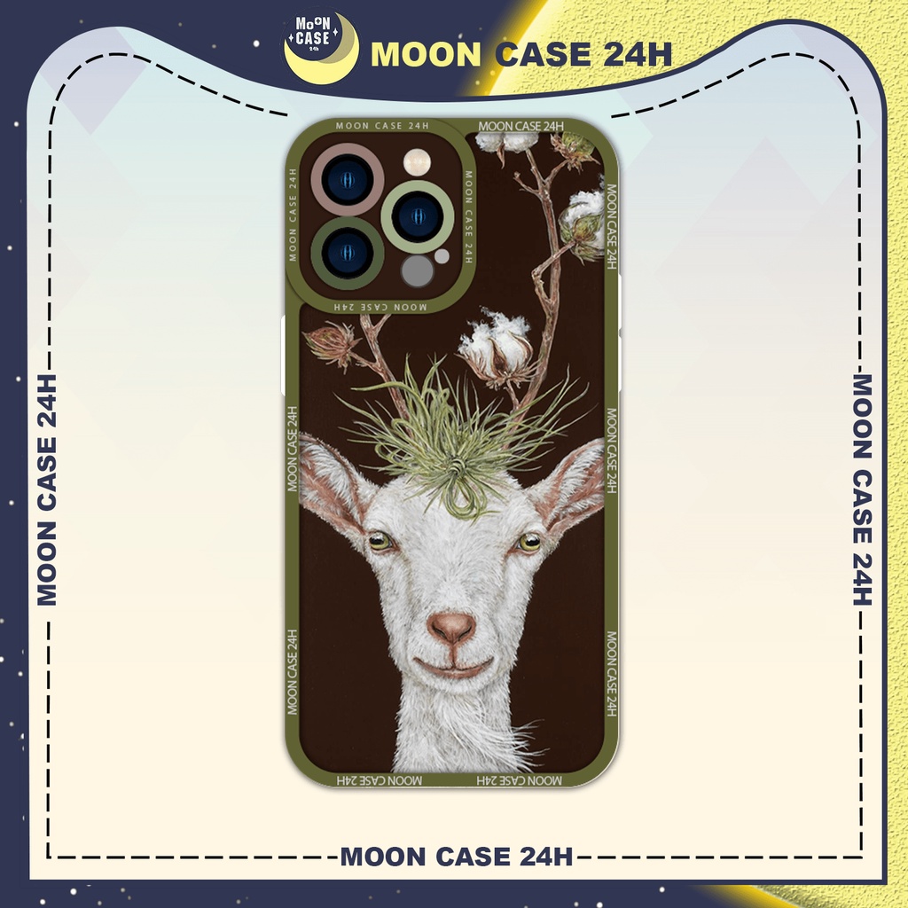 Ốp lưng iphone MOON CASE 24H Hình Dê Sừng Bông ip 8/x/xs/xsmax/11/12/13/14pro/plus/promax