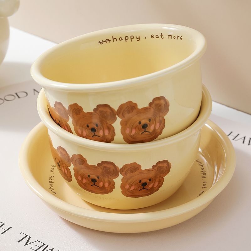 Tô Sứ 4.5inch 6inch Họa Tiết Gấu Hoạt Hình Dễ Thương