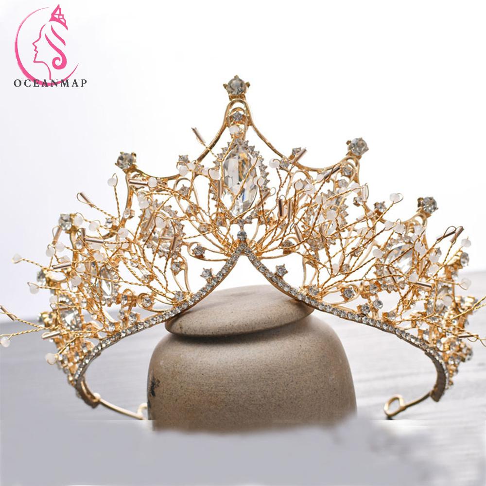 Vương miện cài tóc đính đá lộng lẫy thời trang cho nữ