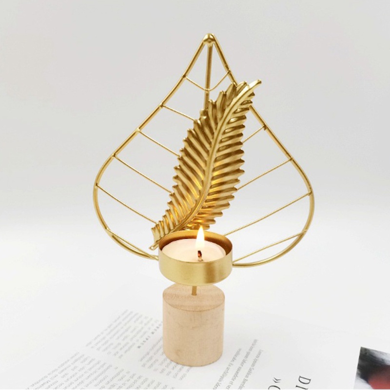 Giá Đỡ Nến Hình Chiếc Lá Bằng Sắt Lãng Mạn Trang Trí Bàn Ăn / Tiệc Cưới / Nhà Bếp