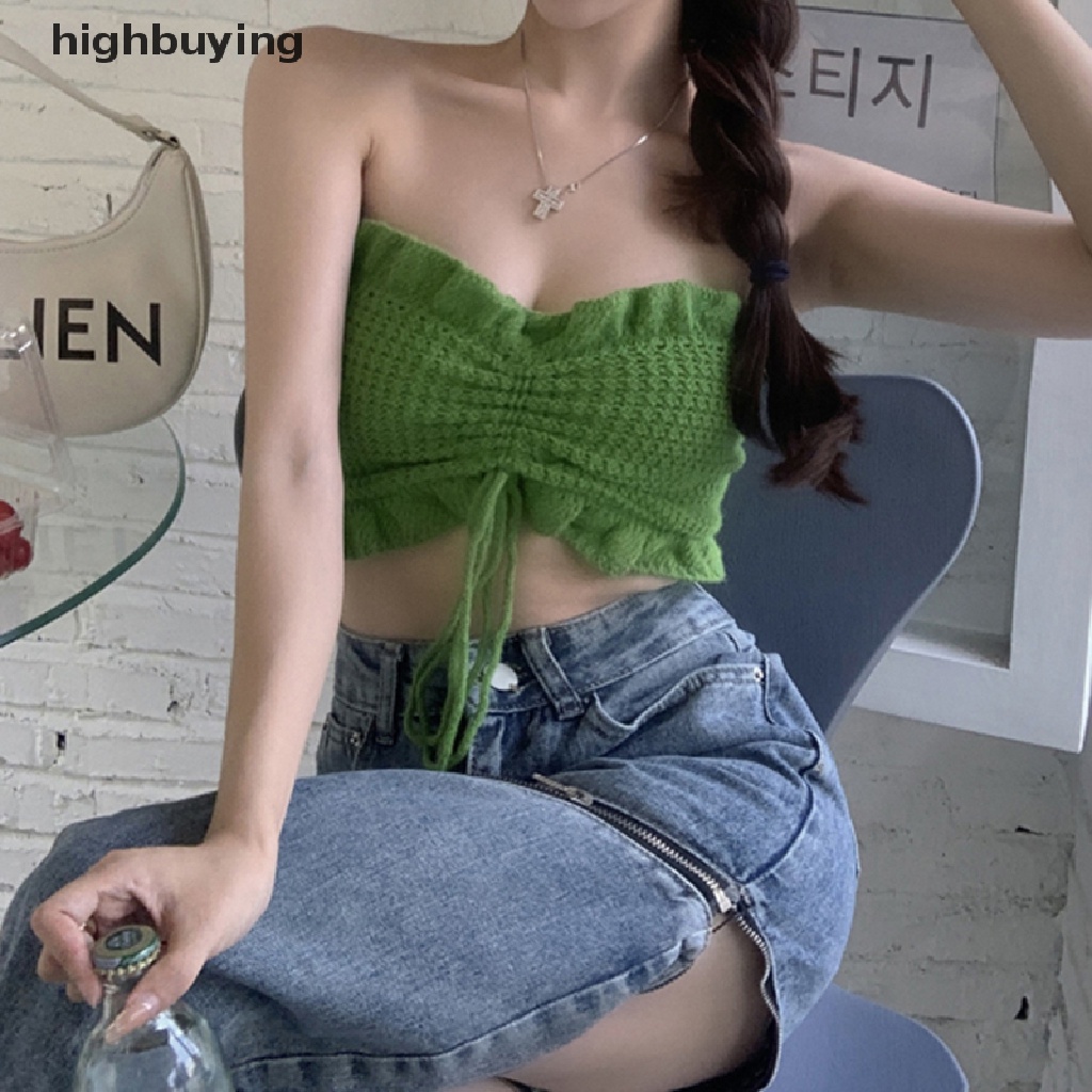 Áo Lửng Không Dây Co Giãn Quyến Rũ Cho Nữ