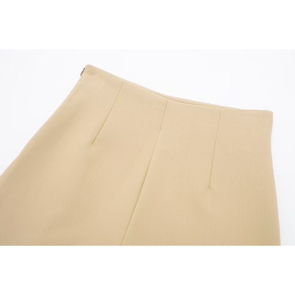 Chân Váy Ngắn Lưng Cao Xẻ Tà Màu Trơn Phong Cách Âu Mỹ Thời Trang Zara 24 Cho Nữ 1608 / 036