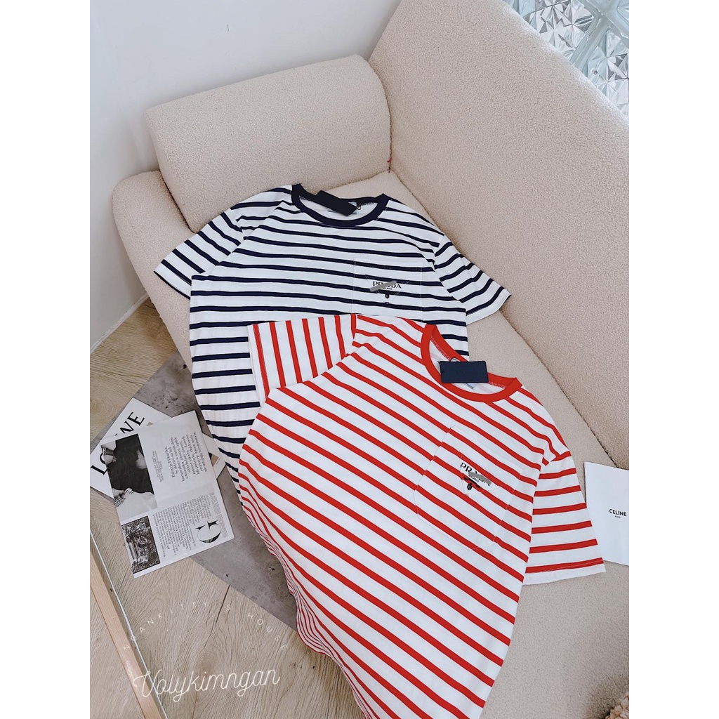 Áo pu.ll pra.da sọc túi