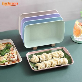 Đĩa đựng thức ăn hình chữ nhật bằng chất liệu lúa mạch