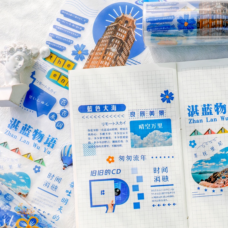 Mờ / Matte Cuộn Băng Keo PET Dán Trang Trí Sổ Tay diy