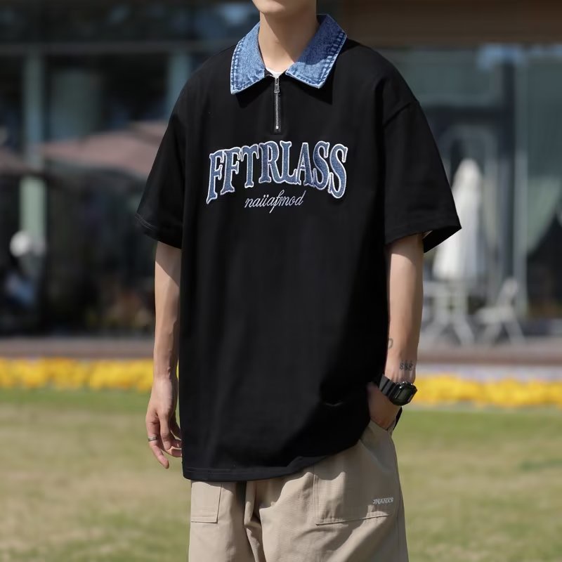 Áo polo Tay Ngắn Dáng Rộng Phong Cách Hàn Quốc Thời Trang Mùa Hè Hàng Mới Dành Cho Bạn Nam