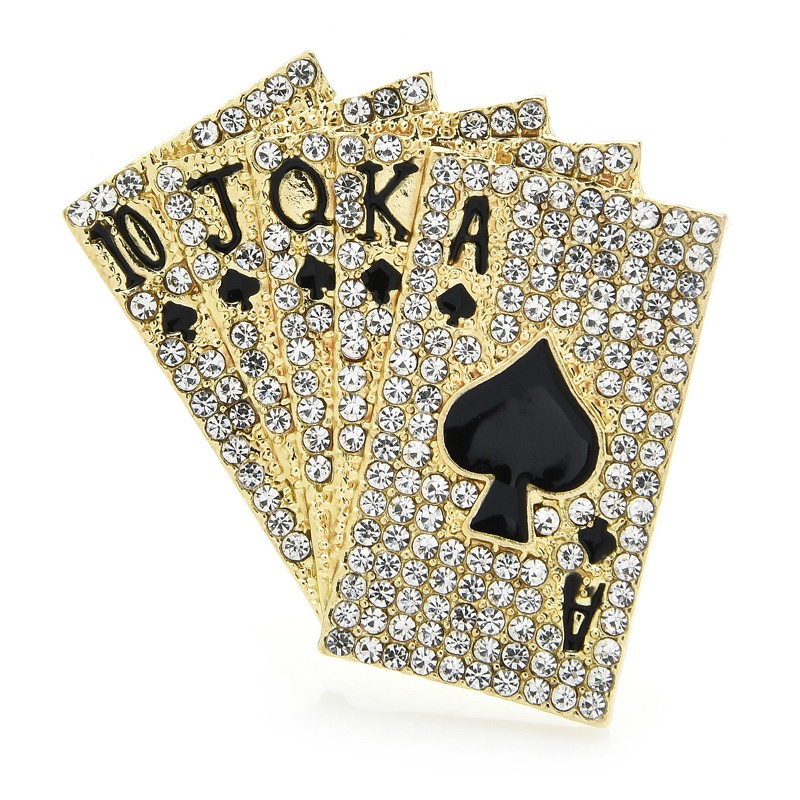 Ghim Cài Áo Hình Lá Bài Poker 10 J Q K A 2021 Đính Đá Lấp Lánh Thời Trang Cho Nữ