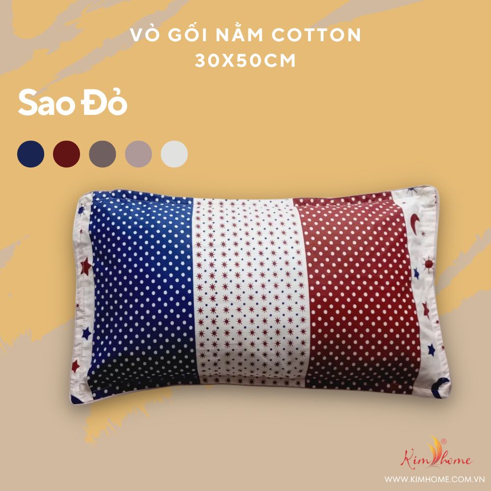 Vỏ gối_Aó gối chất liệu vải cotton Thắng Lợi dùng cho ruột gối 30x50 cm thoáng mát họa tiết cá tính
