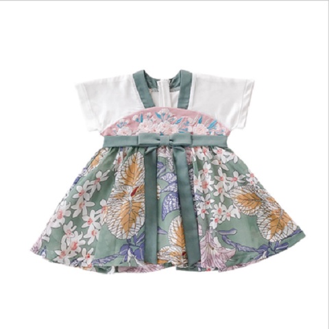 Đầm Sườn Xám Cách Tân Kiểu Cổ Điển Thời áo dài Trang Mùa Hè Xinh Xắn Cho Bé Gái