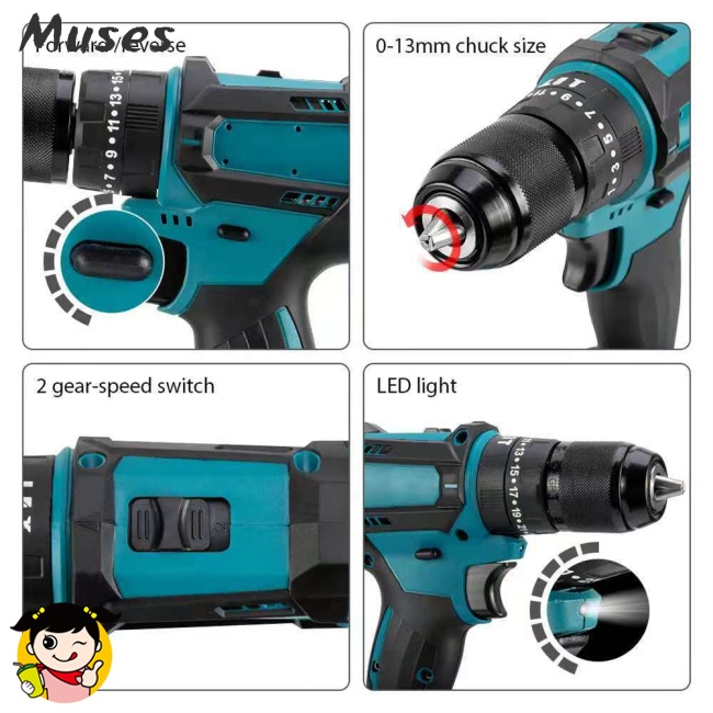 Máy Khoan Điện Công Suất Cao 13mm Tương Thích Với Makita 21v Lithium